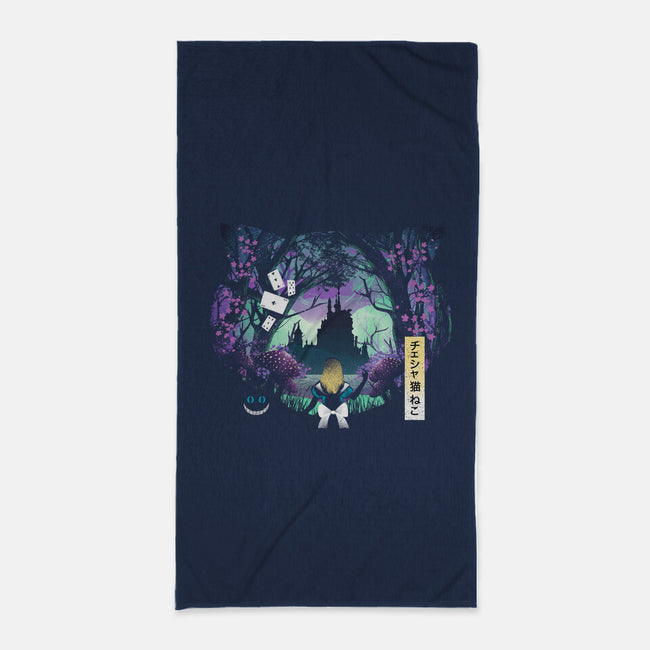 Wonderland Cat-None-Beach-Towel-dandingeroz