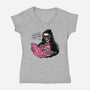 Burn Book-Womens-V-Neck-Tee-momma_gorilla