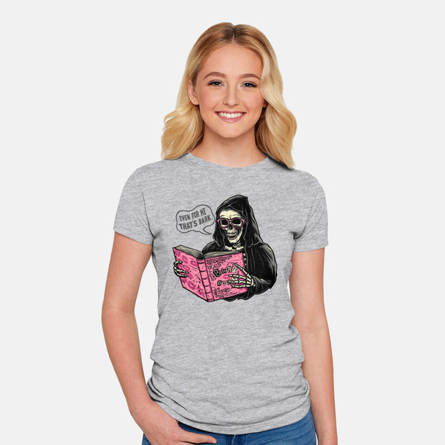 Burn Book-Womens-Fitted-Tee-momma_gorilla