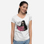 Burn Book-Womens-V-Neck-Tee-momma_gorilla