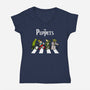 The Puppets Road-Womens-V-Neck-Tee-drbutler