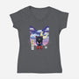 Sailor Cat Landscape-Womens-V-Neck-Tee-dandingeroz