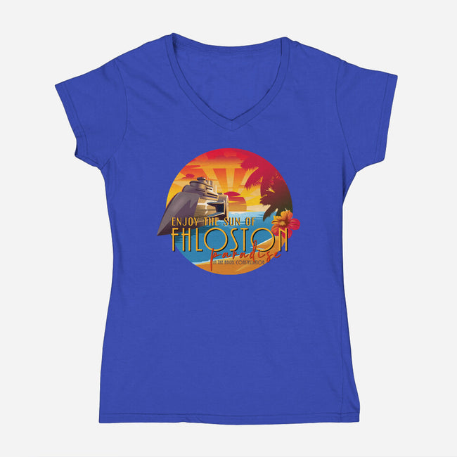 The Sun Of Fhloston-Womens-V-Neck-Tee-daobiwan