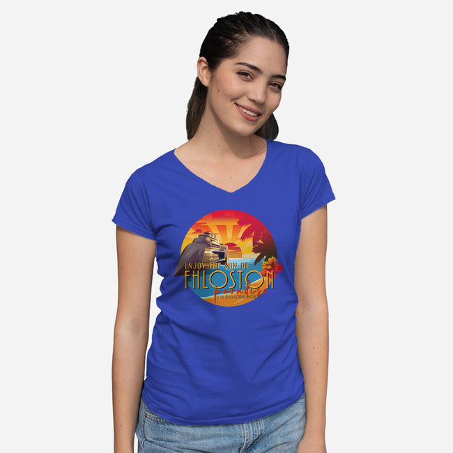 The Sun Of Fhloston-Womens-V-Neck-Tee-daobiwan