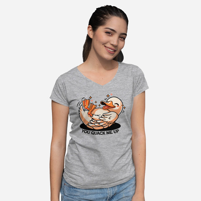 You Quack Me Up-Womens-V-Neck-Tee-fanfreak1