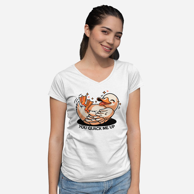 You Quack Me Up-Womens-V-Neck-Tee-fanfreak1