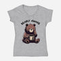 Bearly Awake-Womens-V-Neck-Tee-fanfreak1