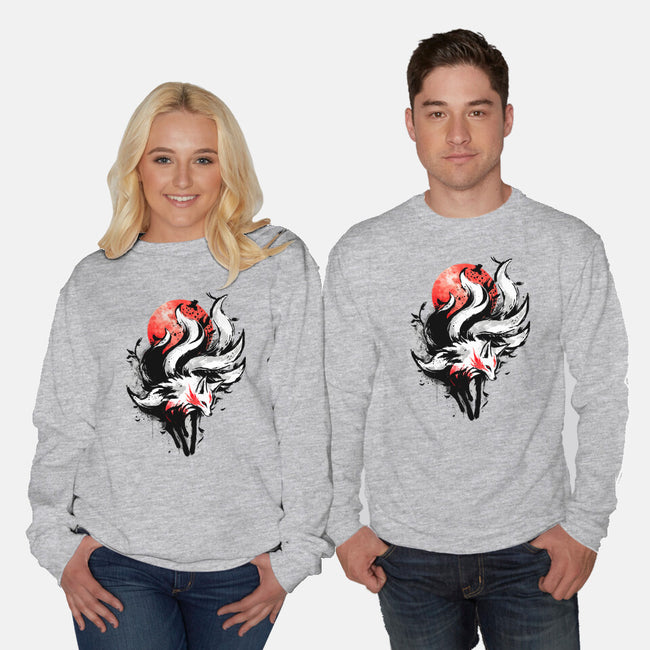 Kitsune Fox Splash-Unisex-Crew Neck-Sweatshirt-fanfreak1