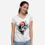 Kitsune Fox Splash-Womens-V-Neck-Tee-fanfreak1