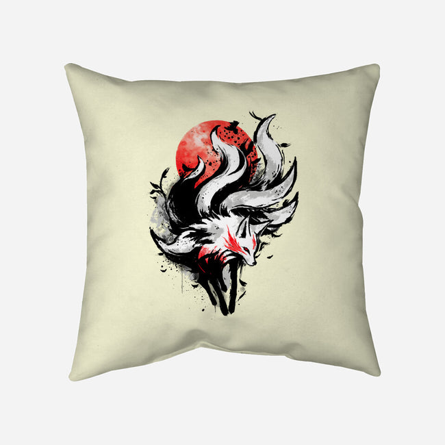 Kitsune Fox Splash-None-Removable Cover-Throw Pillow-fanfreak1