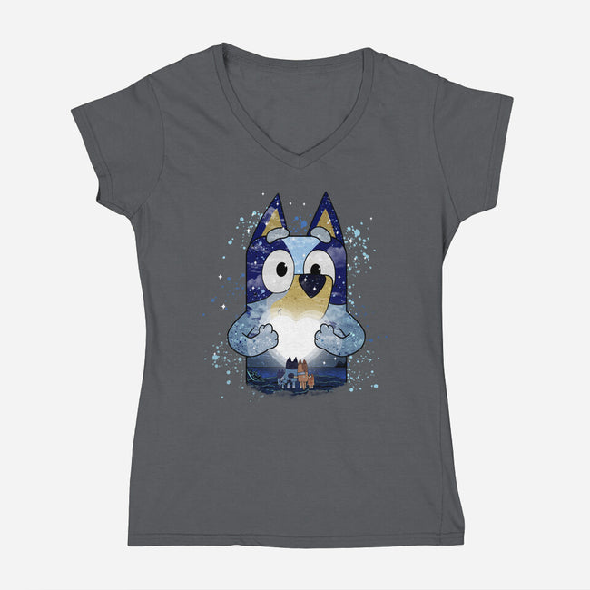 Heeler Family Love-Womens-V-Neck-Tee-JamesQJO