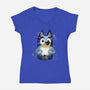 Heeler Family Love-Womens-V-Neck-Tee-JamesQJO