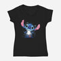 Stitch's Love-Womens-V-Neck-Tee-JamesQJO