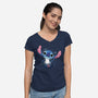 Stitch's Love-Womens-V-Neck-Tee-JamesQJO