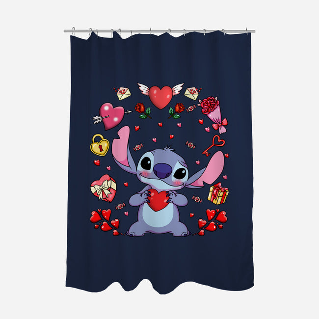 Stitch's Valentine-None-Polyester-Shower Curtain-JamesQJO