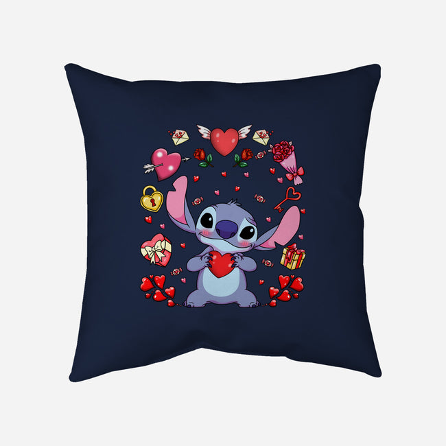 Stitch's Valentine-None-Removable Cover-Throw Pillow-JamesQJO