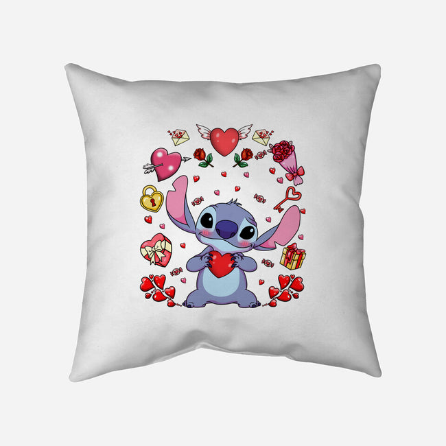 Stitch's Valentine-None-Removable Cover-Throw Pillow-JamesQJO