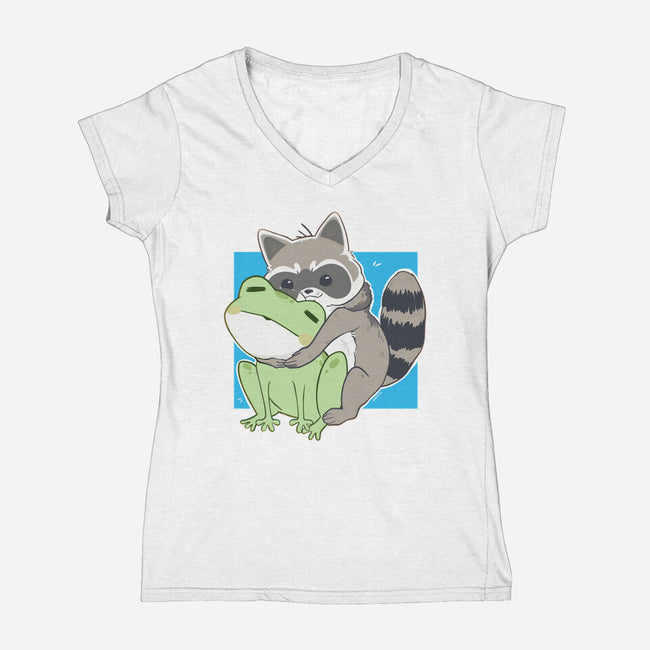 Big Friends-Womens-V-Neck-Tee-Rayuzu