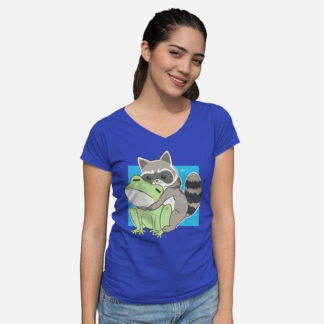 Big Friends-Womens-V-Neck-Tee-Rayuzu