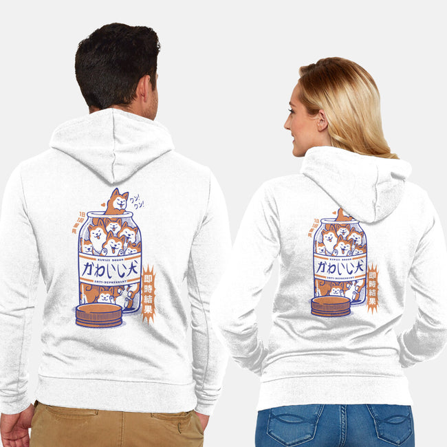 Shiba Antidepressant-Unisex-Zip-Up-Sweatshirt-tobefonseca