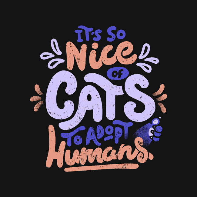 Cats Adopt Humans-Womens-Off Shoulder-Tee-tobefonseca