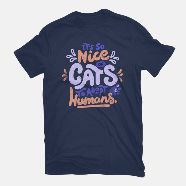 Cats Adopt Humans-Womens-Fitted-Tee-tobefonseca