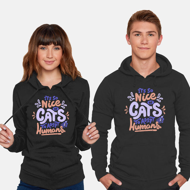 Cats Adopt Humans-Unisex-Pullover-Sweatshirt-tobefonseca