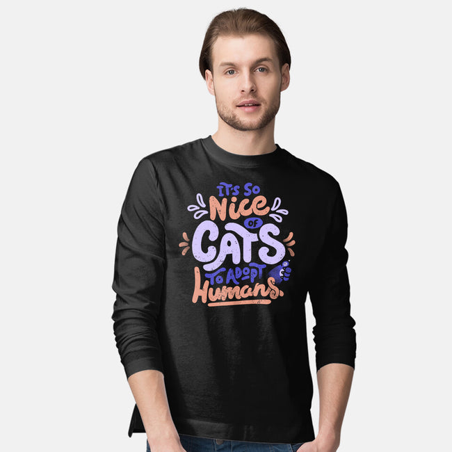 Cats Adopt Humans-Mens-Long Sleeved-Tee-tobefonseca