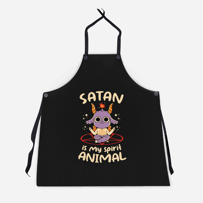 Satan Is My Spirit Animal-Unisex-Kitchen-Apron-tobefonseca