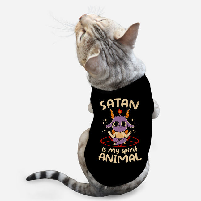 Satan Is My Spirit Animal-Cat-Basic-Pet Tank-tobefonseca