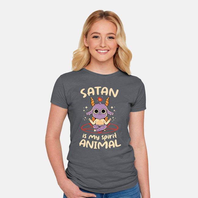 Satan Is My Spirit Animal-Womens-Fitted-Tee-tobefonseca