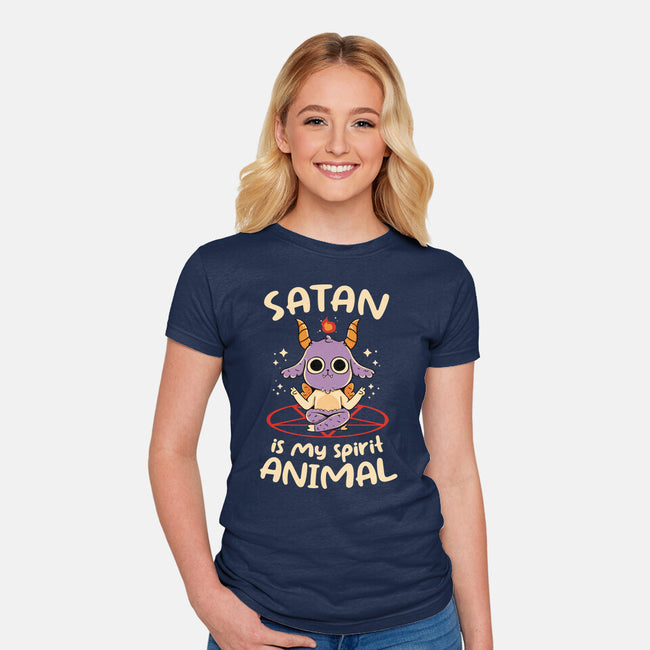 Satan Is My Spirit Animal-Womens-Fitted-Tee-tobefonseca