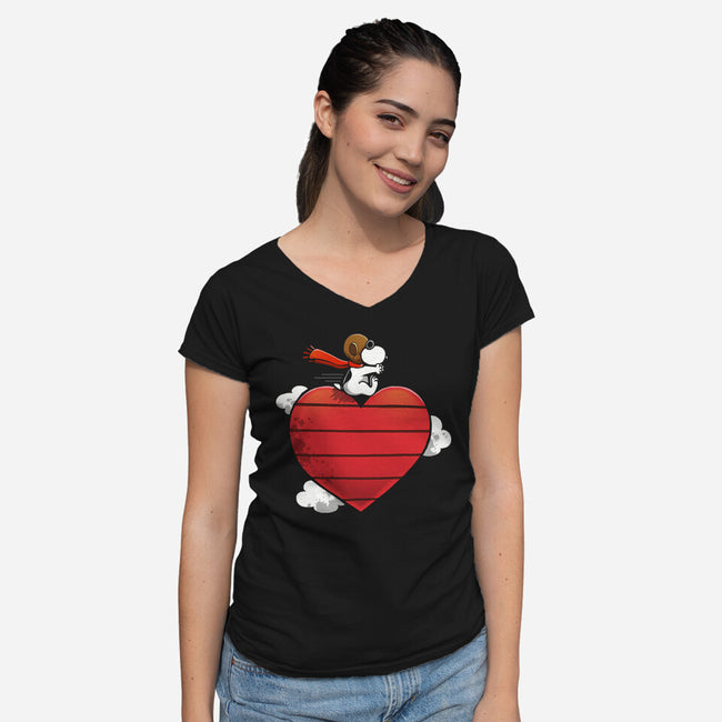 Baron Of Love-Womens-V-Neck-Tee-Vallina84