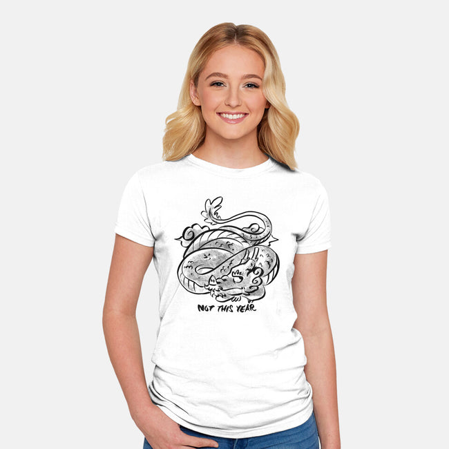 Bored Dragon-Womens-Fitted-Tee-spoilerinc