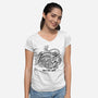 Bored Dragon-Womens-V-Neck-Tee-spoilerinc