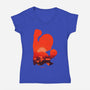 Mario Landscape-Womens-V-Neck-Tee-MaxoArt