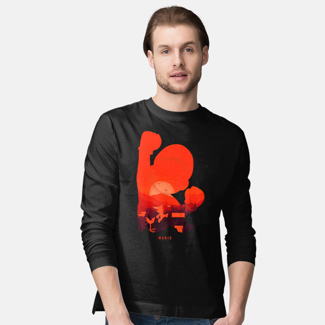 Mario Landscape-Mens-Long Sleeved-Tee-MaxoArt