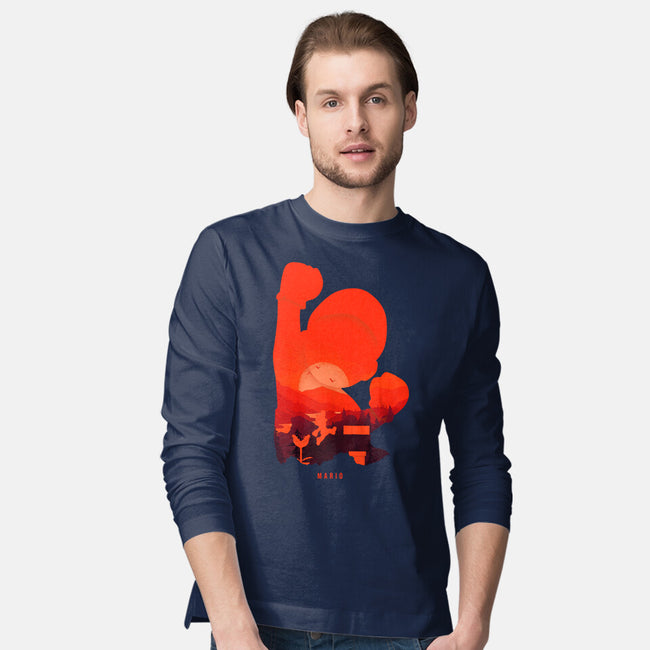 Mario Landscape-Mens-Long Sleeved-Tee-MaxoArt