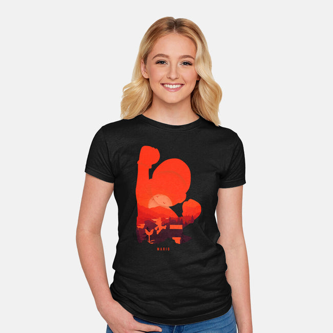 Mario Landscape-Womens-Fitted-Tee-MaxoArt