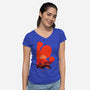 Mario Landscape-Womens-V-Neck-Tee-MaxoArt