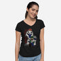 Mansion Ghost-Womens-V-Neck-Tee-rmatix