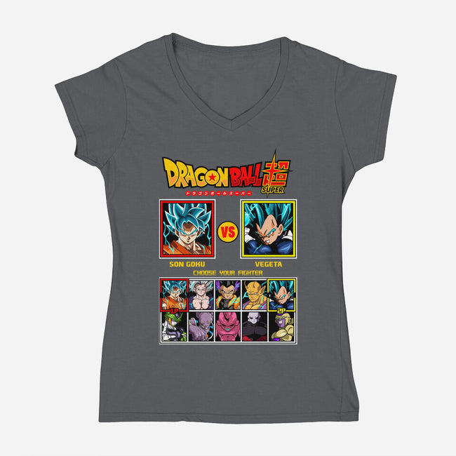 Saiyan Fighter-Womens-V-Neck-Tee-spoilerinc