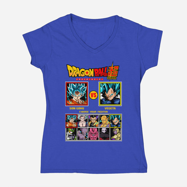 Saiyan Fighter-Womens-V-Neck-Tee-spoilerinc