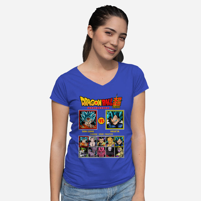 Saiyan Fighter-Womens-V-Neck-Tee-spoilerinc