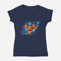 Cat Atom-Womens-V-Neck-Tee-erion_designs