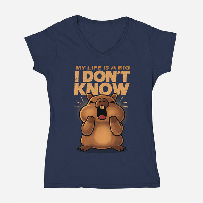 Confused Capybara-Womens-V-Neck-Tee-erion_designs