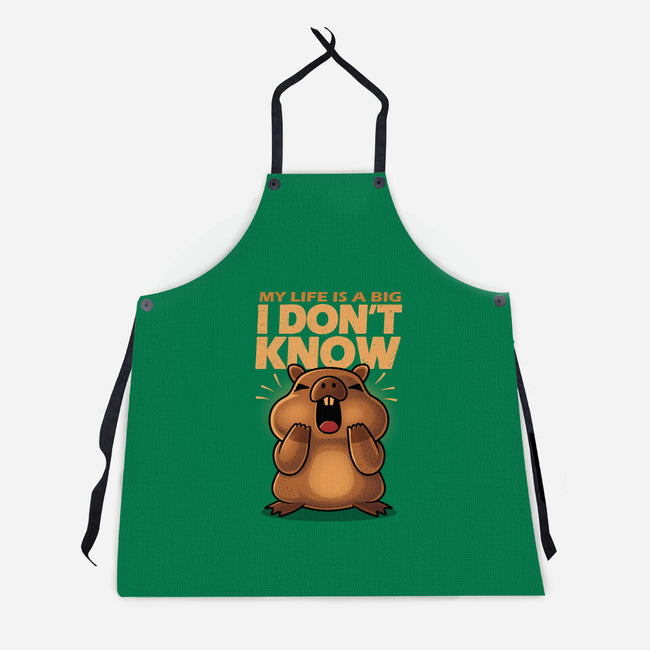 Confused Capybara-Unisex-Kitchen-Apron-erion_designs