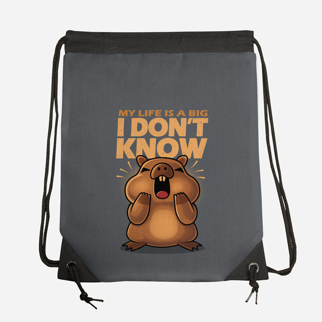 Confused Capybara-None-Drawstring-Bag-erion_designs