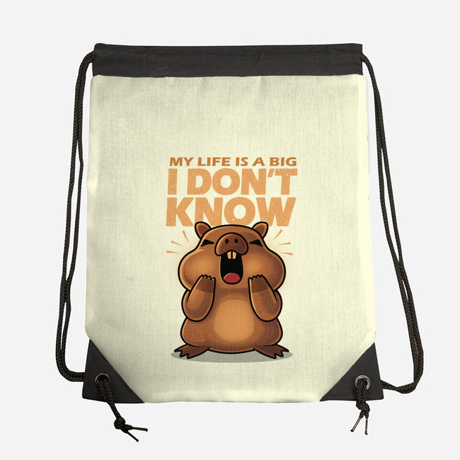 Confused Capybara-None-Drawstring-Bag-erion_designs