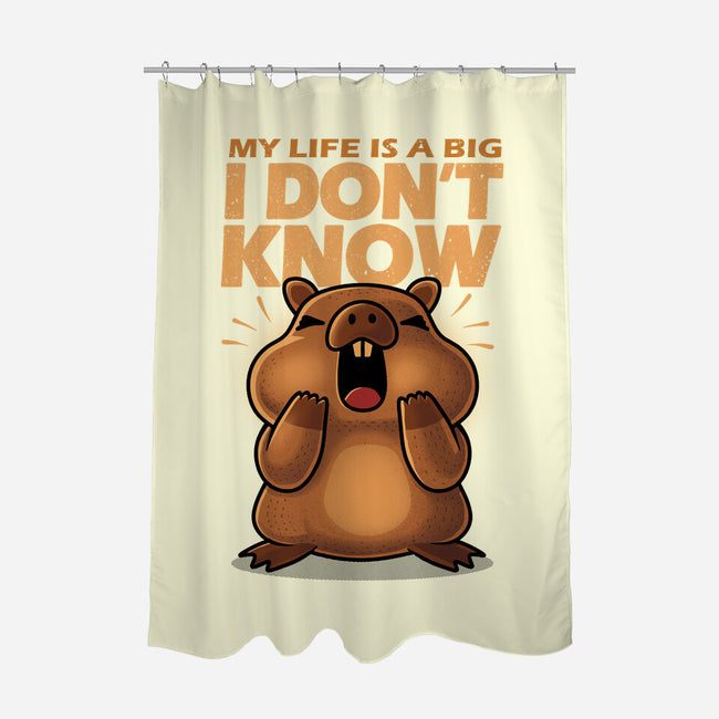 Confused Capybara-None-Polyester-Shower Curtain-erion_designs